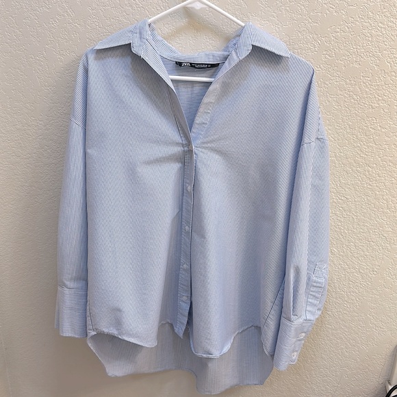 Brand New ZARA Oversized Striped Shirt - Size XS But Will Fit Medium - Picture 2 of 9